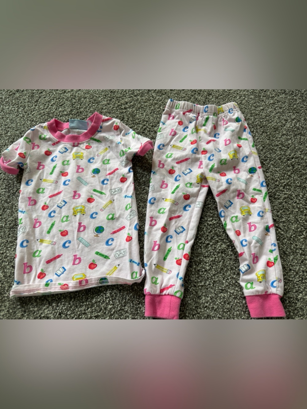 Classic Whimsy Girls' Pink Alphabet Print Pajama Set